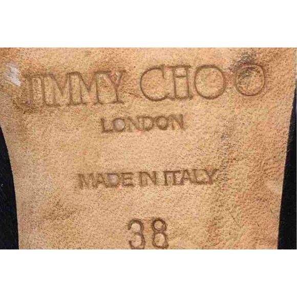 Jimmy Choo Black Trick Gladiator Multi Buckle Logo High Heel Sandals 38 (7.5) - Picture 6 of 6